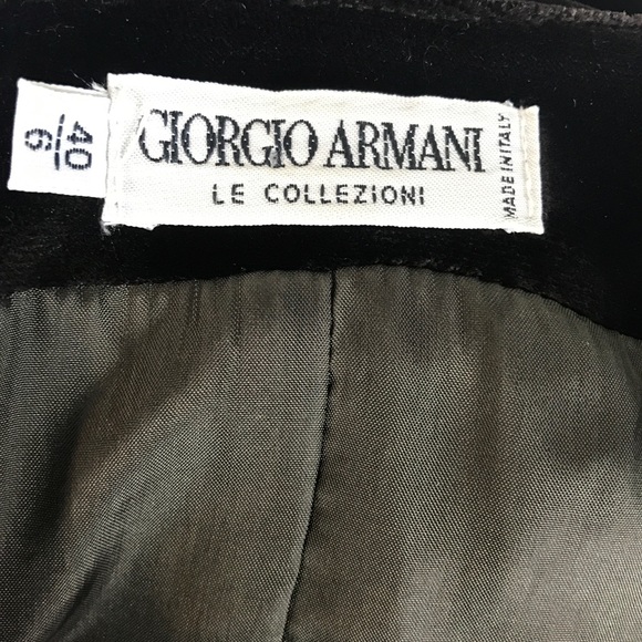 VINTAGE GIORGIO ARMANI brown velvet dress 6 - Picture 7 of 8